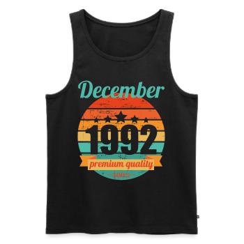Born December 1992 30 years 30s 30th birthday - Men's Premium Organic Tank Top - black - Front - Michal (187cm)