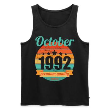 Born October 1992 30 years 30s 30th birthday - Men's Premium Organic Tank Top - black - Front - Michal (187cm)