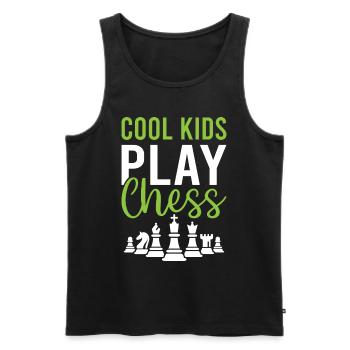 Cool Kids Play Chess - Checkmate Chess Player - Männer Premium Bio Tank Top - Schwarz - Vorne - AI Model Male 178 light (178cm)