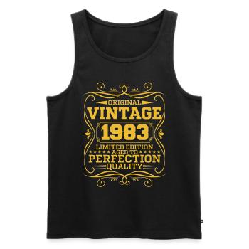 Vintage 1983 Original Limited Edition - Männer Premium Bio Tank Top - Schwarz - Vorne - AI Model Male 178 light (178cm)
