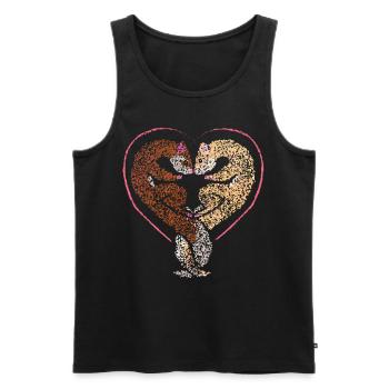 Frettchen Otter Fischoffer Tierliebhaber - Männer Premium Bio Tank Top - Schwarz - Vorne - Michal (187cm)