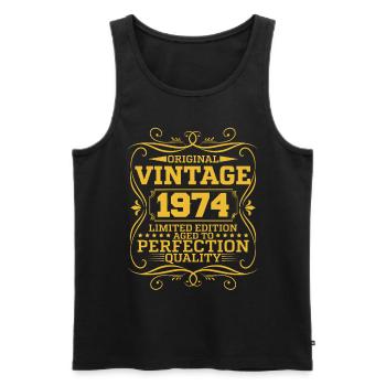 Vintage 1974 Original Limited Edition - Männer Premium Bio Tank Top - Schwarz - Vorne - AI Model Male 178 light (178cm)