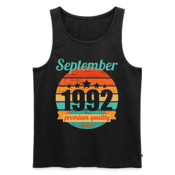 Born September 1992 30 years 30s 30th birthday - Men's Premium Organic Tank Top - black - Front - Michal (187cm)