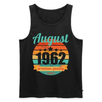 Born August 1962 60 years 60s 60th birthday - Men's Premium Organic Tank Top - black - Front - Michal (187cm)