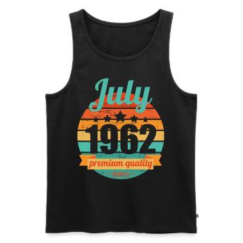 Born July 1962 60 years 60s 60th birthday - Men's Premium Organic Tank Top - black - Front - Michal (187cm)