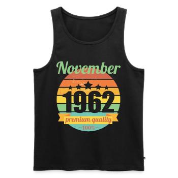 Born November 1962 60 years 60s 60th birthday - Men's Premium Organic Tank Top - black - Front - Michal (187cm)