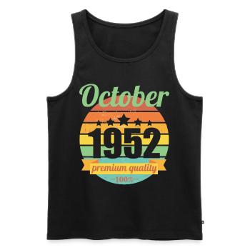 Born October 1952 70 years 70s 70th birthday - Men's Premium Organic Tank Top - black - Front - AI Model Male 178 light (178cm)