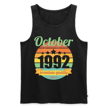 Born October 1992 30 years 30s 30th birthday - Men's Premium Organic Tank Top - black - Front - Michal (187cm)