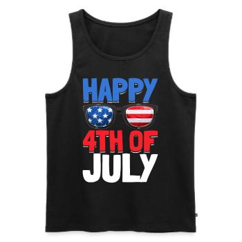 Happy 4th Of July Party US Flag Patriotic Day 4th - Männer Premium Bio Tank Top - Schwarz - Vorne - Michal (187cm)