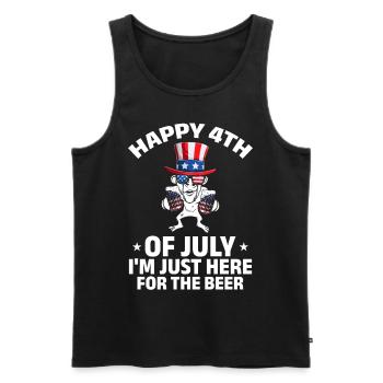 Patriotic Happy 4th Of July I'm Just Here For The - Men's Premium Organic Tank Top - black - Front - AI Model Male 178 light (178cm)