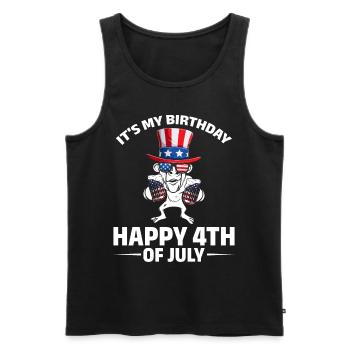4th Of July Party It's My Birthday Happy 4th Of - Männer Premium Bio Tank Top - Schwarz - Vorne - Michal (187cm)