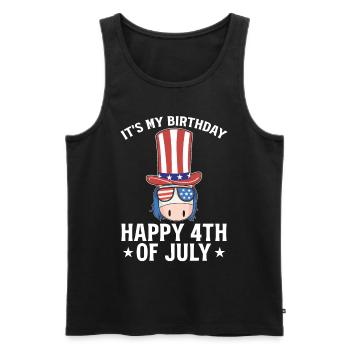 4th Of July Unicorn It's My Birthday Happy 4th Of - Männer Premium Bio Tank Top - Schwarz - Vorne - Michal (187cm)