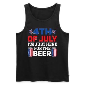 4th Of July I'm Just Here For The Beer Patriotic - Männer Premium Bio Tank Top - Schwarz - Vorne - Michal (187cm)