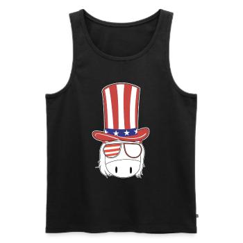 Patriotic American Unicorn Journée patriotique 4e de - Débardeur bio Premium Homme - noir - Devant - Michal (187cm)
