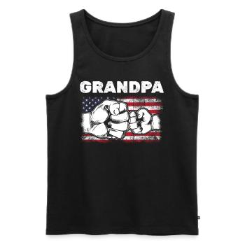 US Flag Grandpa & Grandson Fist Bump Grandpa - Männer Premium Bio Tank Top - Schwarz - Vorne - AI Model Male 178 light (178cm)