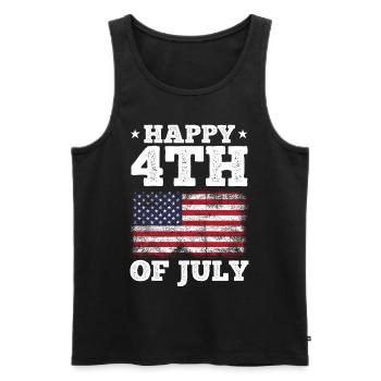 Patriotic Day 4th Of July US Flag Happy 4th Of - Männer Premium Bio Tank Top - Schwarz - Vorne - Michal (187cm)