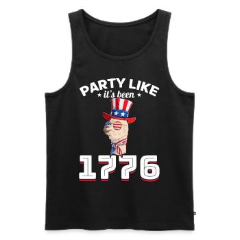 Funny Llama 4th of July Party Like It's Been 1776 - Männer Premium Bio Tank Top - Schwarz - Vorne - Michal (187cm)