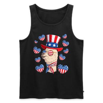 Patriotic Llama 4th of July Party Llama Patriotic - Men's Premium Organic Tank Top - black - Front - Michal (187cm)