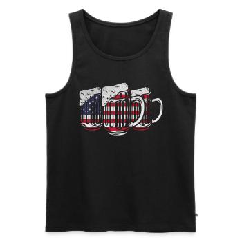 US Flag Beer 4th Of July Patriotic Day 4th Of July - Men's Premium Organic Tank Top - black - Front - Michal (187cm)