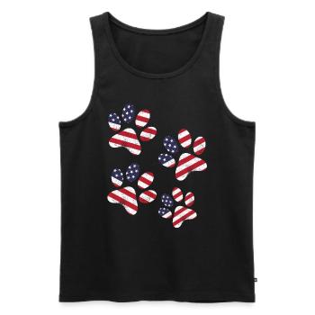 4 juillet Pattes de chien Drapeau américain Patriotic Day Dog - Débardeur bio Premium Homme - noir - Devant - Michal (187cm)