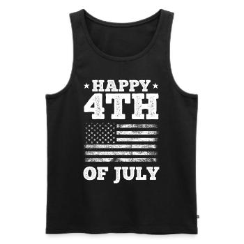 Happy 4th Of July US Flag 4th Of July American - Männer Premium Bio Tank Top - Schwarz - Vorne - AI Model Male 178 light (178cm)