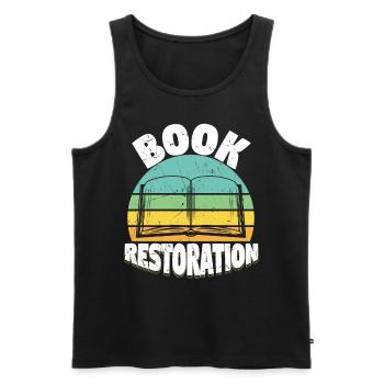 Book Restoration Book-Binding - Men's Premium Organic Tank Top - black - Front - AI Model Male 178 light (178cm)