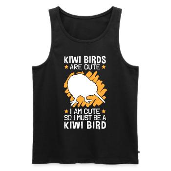 Kiwi Vogel sind süß also bin ich ein Kiwi Vogel - Männer Premium Bio Tank Top - Schwarz - Vorne - AI Model Male 178 light (178cm)