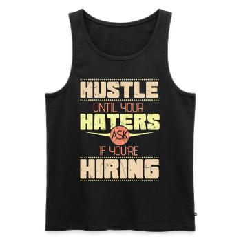 Hustle Haters Hiring Startup Founder - Men's Premium Organic Tank Top - black - Front - AI Model Male 178 light (178cm)
