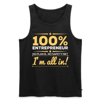 100 Percent Entrepreneur All In - Men's Premium Organic Tank Top - black - Front - Michal (187cm)