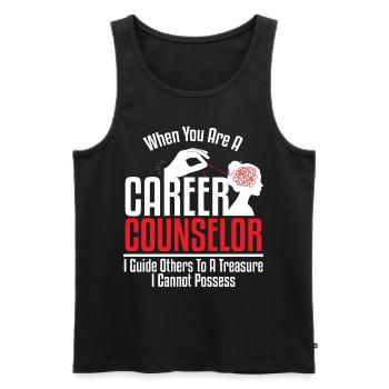 Career Counselor Guide To Treasure - Men's Premium Organic Tank Top - black - Front - Michal (187cm)