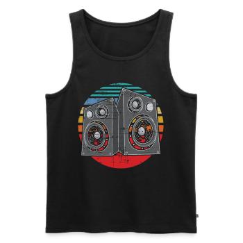 Vintage Subwoofer Music Audio Stereo - Men's Premium Organic Tank Top - black - Front - Michal (187cm)