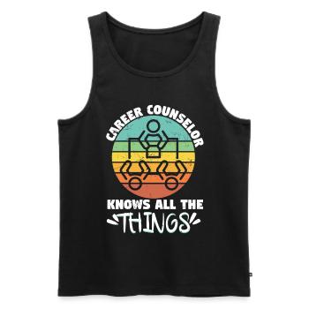 Career Counselor Knows All The Things - Men's Premium Organic Tank Top - black - Front - Michal (187cm)