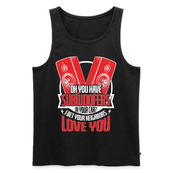 Subwoofers Car Neighbors Love - Men's Premium Organic Tank Top - black - Front - Michal (187cm)