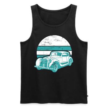 Vintage Car Oldtimer Retro Oldschool - Men's Premium Organic Tank Top - black - Front - AI Model Male 178 light (178cm)
