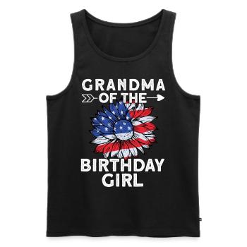 Grand-mère de la fille d’anniversaire - Débardeur bio Premium Homme - noir - Devant - Michal (187cm)
