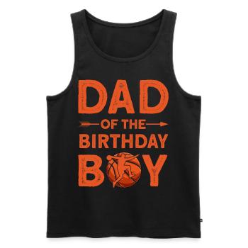 Dad Of The Birthday Boy - Männer Premium Bio Tank Top - Schwarz - Vorne - Michal (187cm)