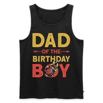 Papa du garçon d’anniversaire - Débardeur bio Premium Homme - noir - Devant - Michal (187cm)