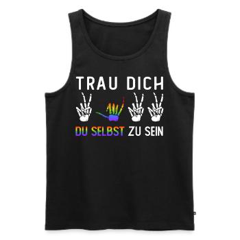 Trau Dich Du Selbst Zu Sein LGBTQ Pride Monat - Männer Premium Bio Tank Top - Schwarz - Vorne - Michal (187cm)