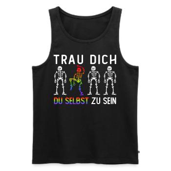 Trau Dich Du Selbst Zu Sein LGBTQ Pride Monat - Männer Premium Bio Tank Top - Schwarz - Vorne - Michal (187cm)