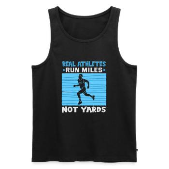 Running Marathon Runner Running - Débardeur bio Premium Homme - noir - Devant - AI Model Male 178 light (178cm)