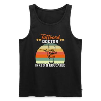 Doktor Medizin Tattooed Doctor Inked & Educated - Männer Premium Bio Tank Top - Schwarz - Vorne - Michal (187cm)