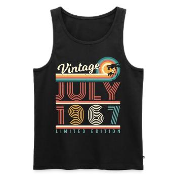 1967 Vintage in July - Men's Premium Organic Tank Top - black - Front - Michal (187cm)