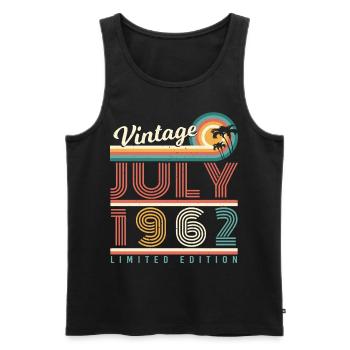 1962 Juli 60ter Geburtstag - Männer Premium Bio Tank Top - Schwarz - Vorne - AI Model Male 178 light (178cm)