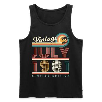 Geboren 1981 Im Juli - Männer Premium Bio Tank Top - Schwarz - Vorne - AI Model Male 178 light (178cm)