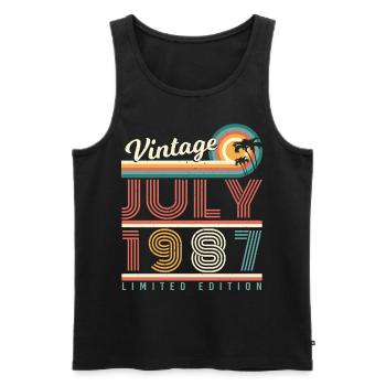 Baujahr Juli 1987 - Männer Premium Bio Tank Top - Schwarz - Vorne - Michal (187cm)