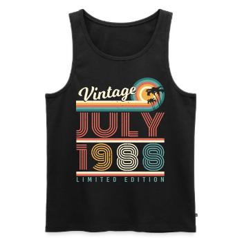Year of construction July 1988 - Men's Premium Organic Tank Top - black - Front - AI Model Male 178 light (178cm)