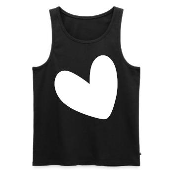 Simple White Heart - Men's Premium Organic Tank Top - black - Front - AI Model Male 178 light (178cm)