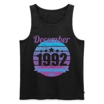 Born December 1992 30 years 30s 30th birthday - Men's Premium Organic Tank Top - black - Front - Michal (187cm)