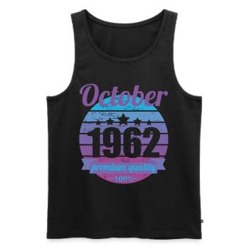 Born October 1962 60 years 60s 60th birthday - Men's Premium Organic Tank Top - black - Front - Michal (187cm)