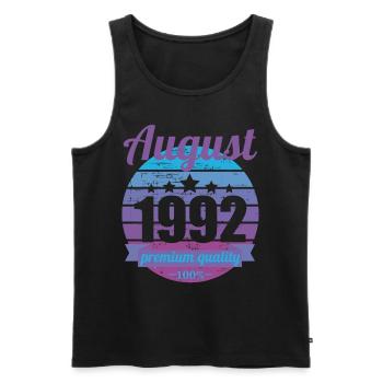 Born August 1992 30 years 30s 30th birthday - Men's Premium Organic Tank Top - black - Front - Michal (187cm)